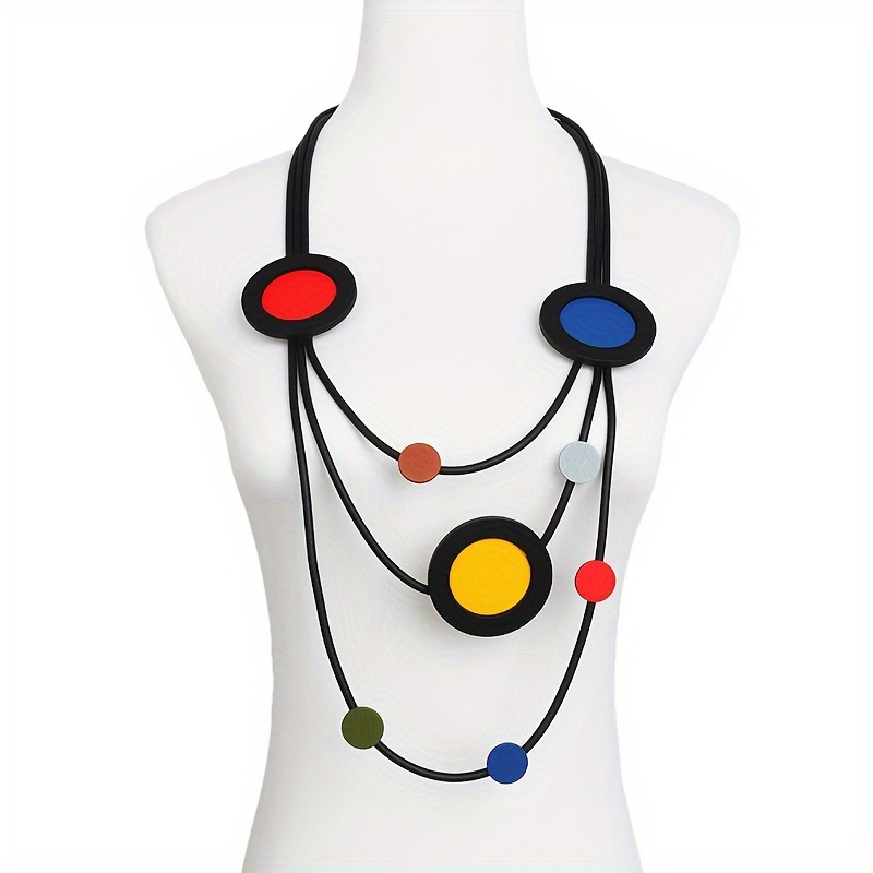 Boho Silicone Necklace for Women Bead Versatile Daily Wear